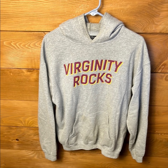 Danny Duncan Hoodie Men Mediu Light Gray Virginity Rocks Sweatshirt Pullover Y2K - Picture 1 of 9